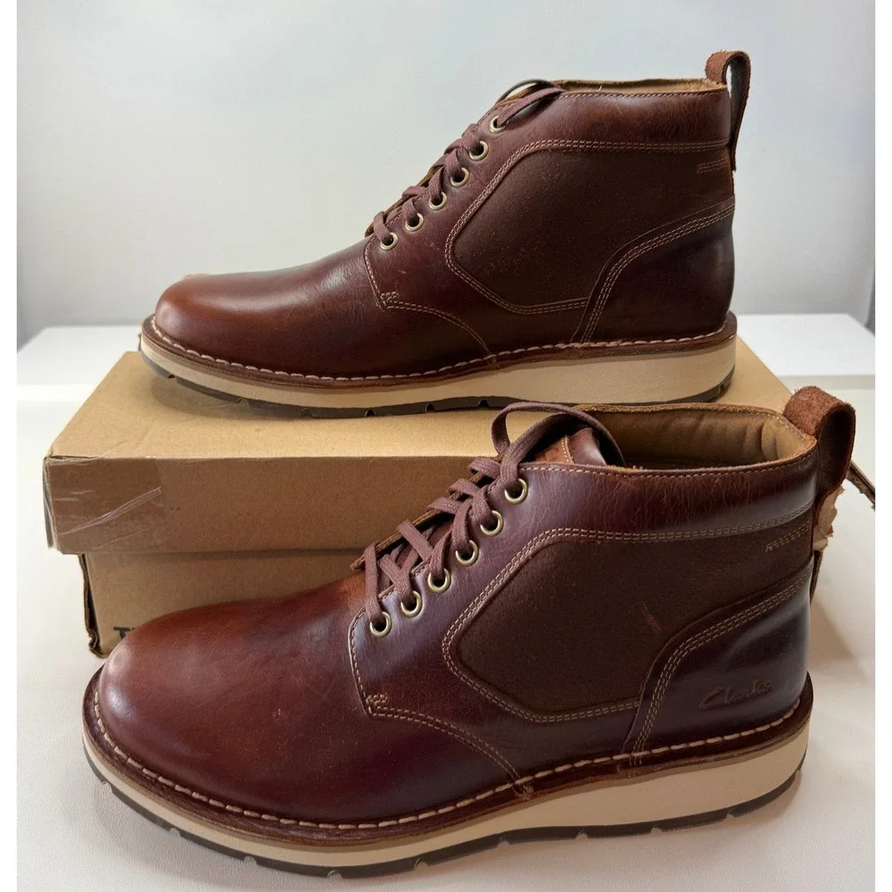 Clarks Gravelle Mens Brown Leather Suede Chukka Boots Size 12 261745757110 NEW